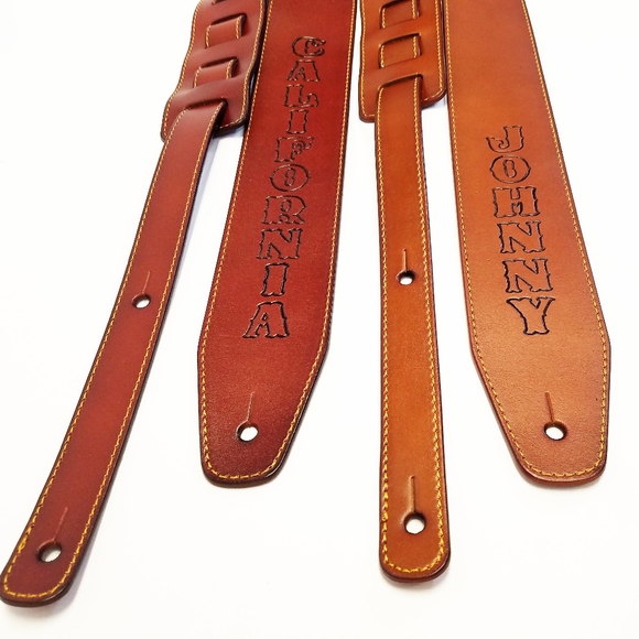Personalized Leather guitar strap - Picture 11 of 13